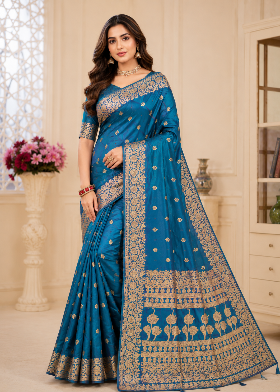Open Border Pure Silk Saree