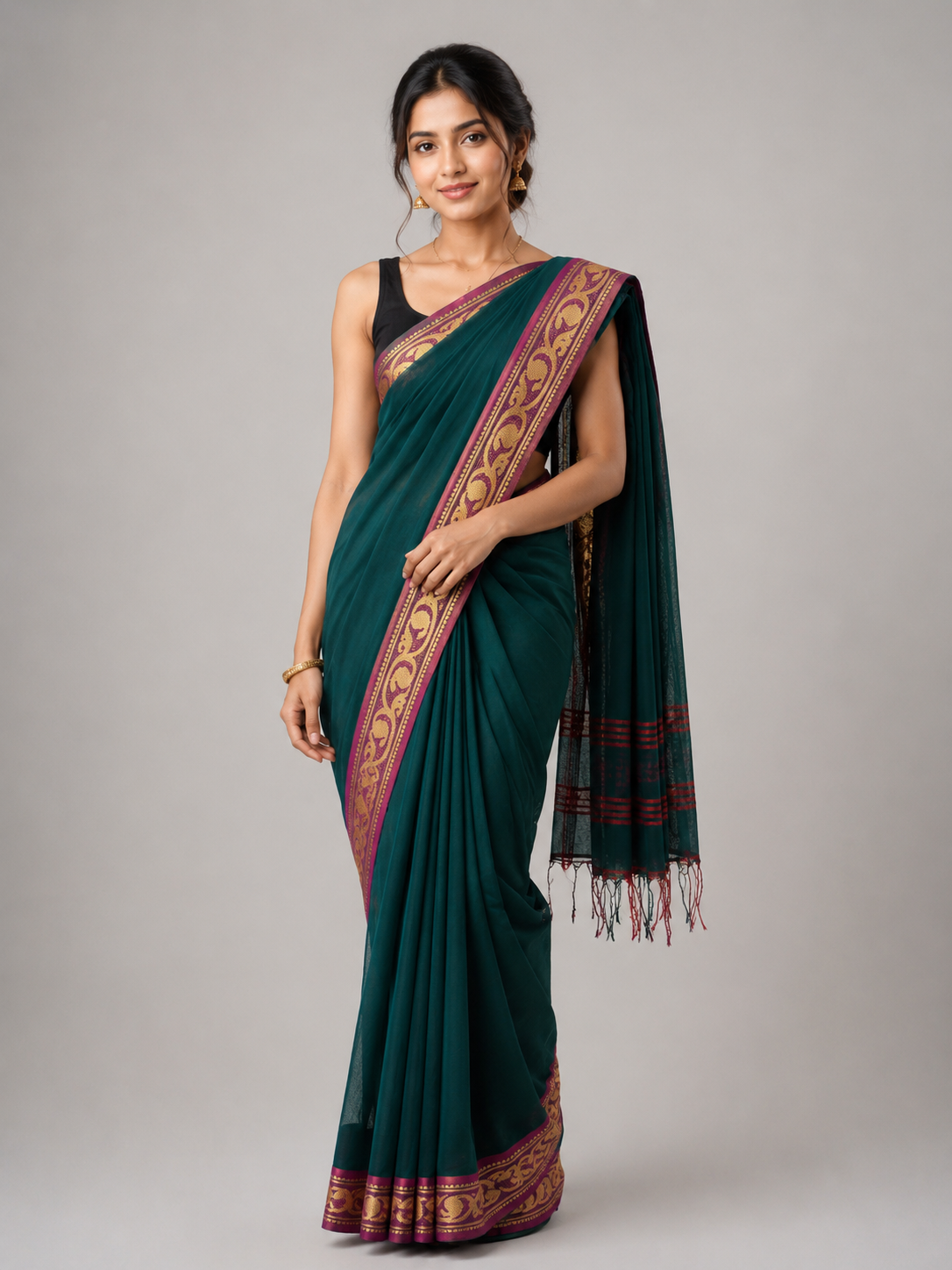 Regal Bloom handloom saree
