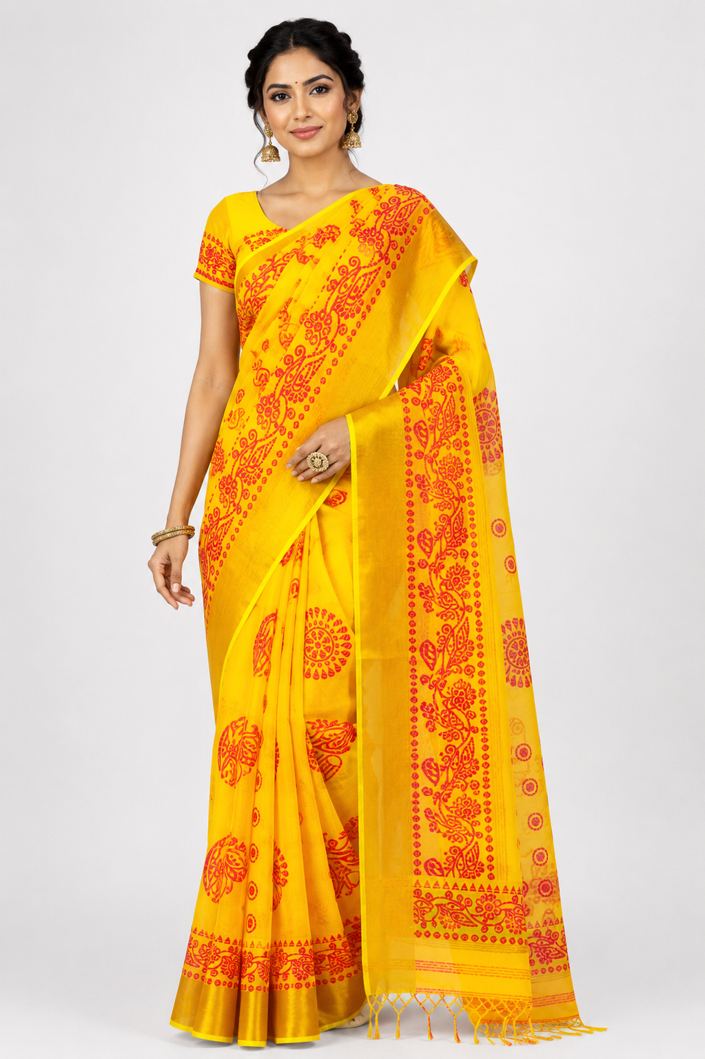  Batik print Handloom saree