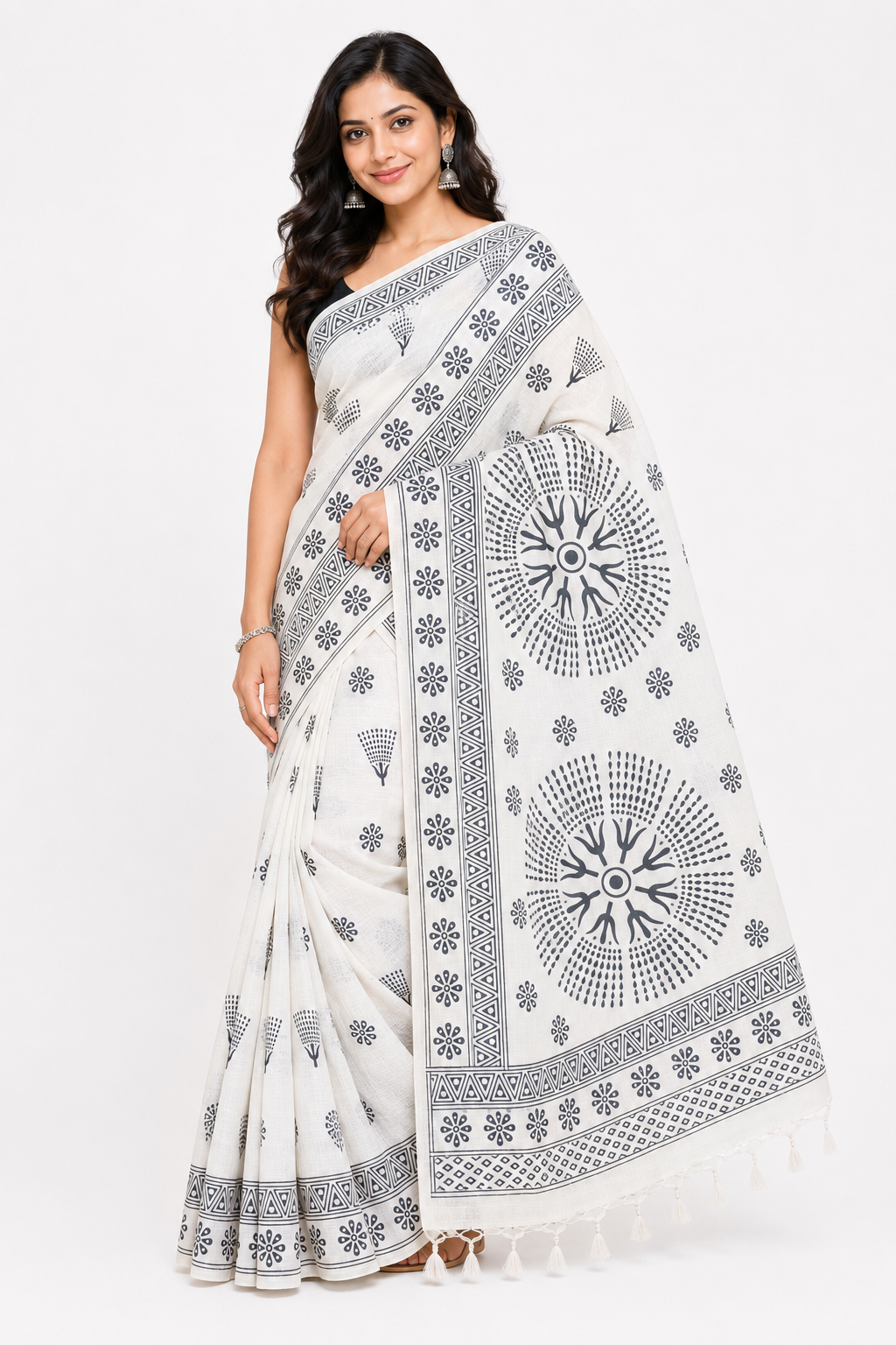 Printed Khadi Handloom Saree