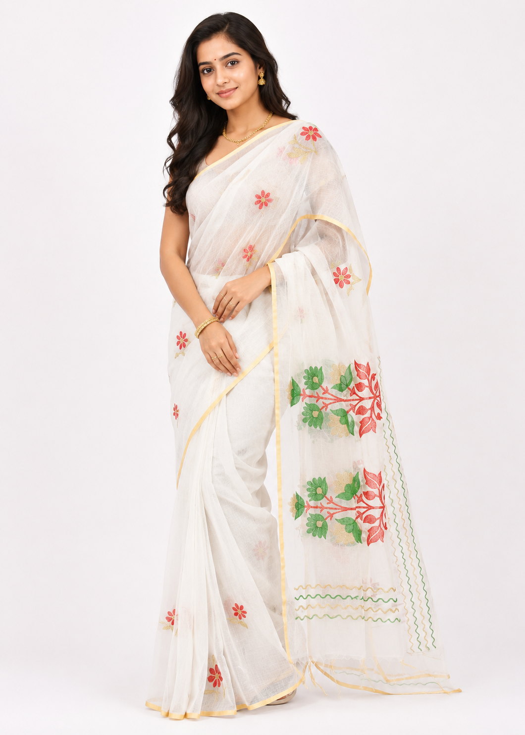 Embroidery Handloom Saree