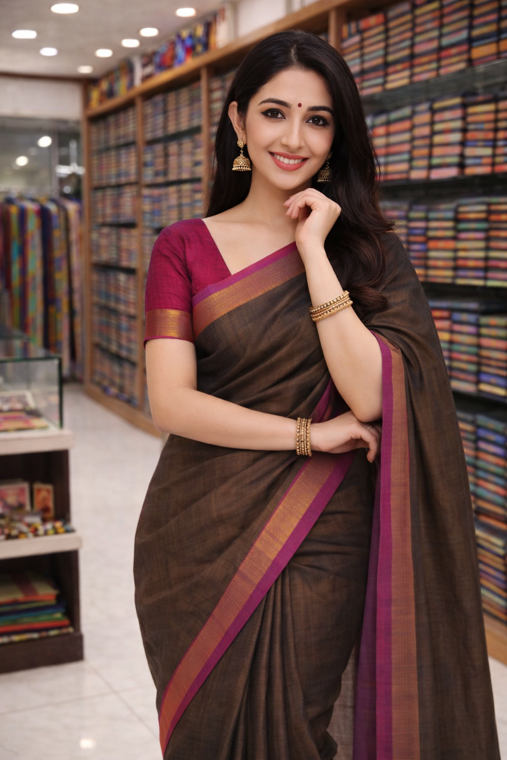 Tissu elegant Handloom Saree