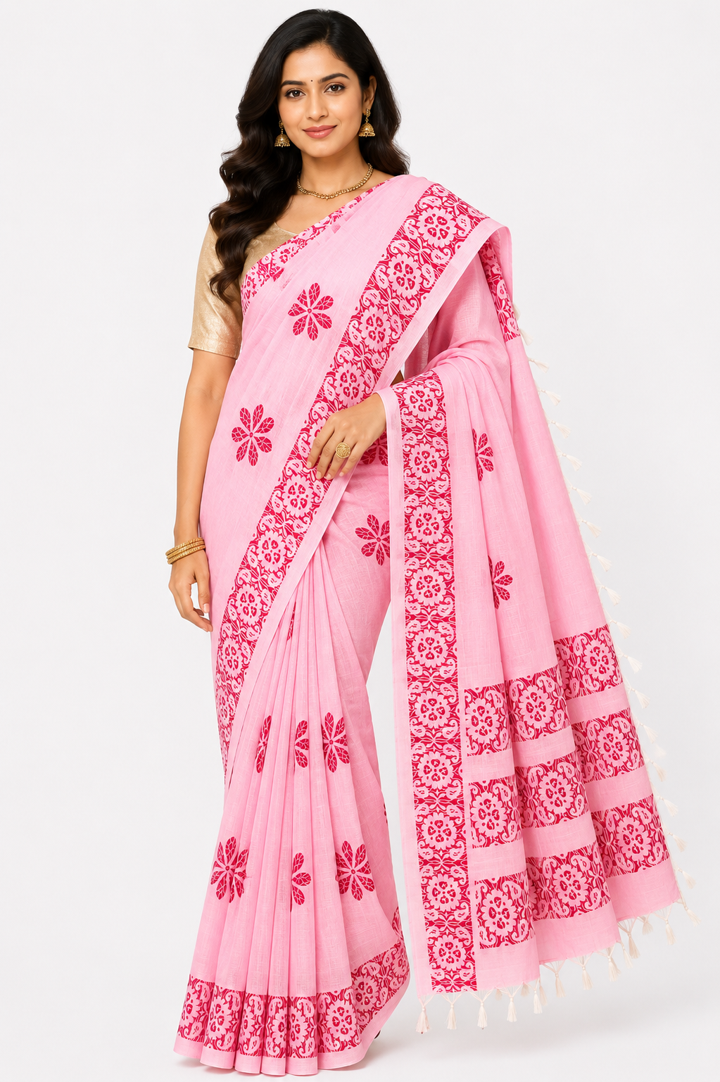 Printed Khadi Handloom Saree