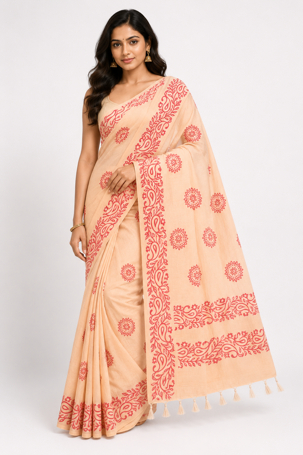Printed Khadi Handloom Saree