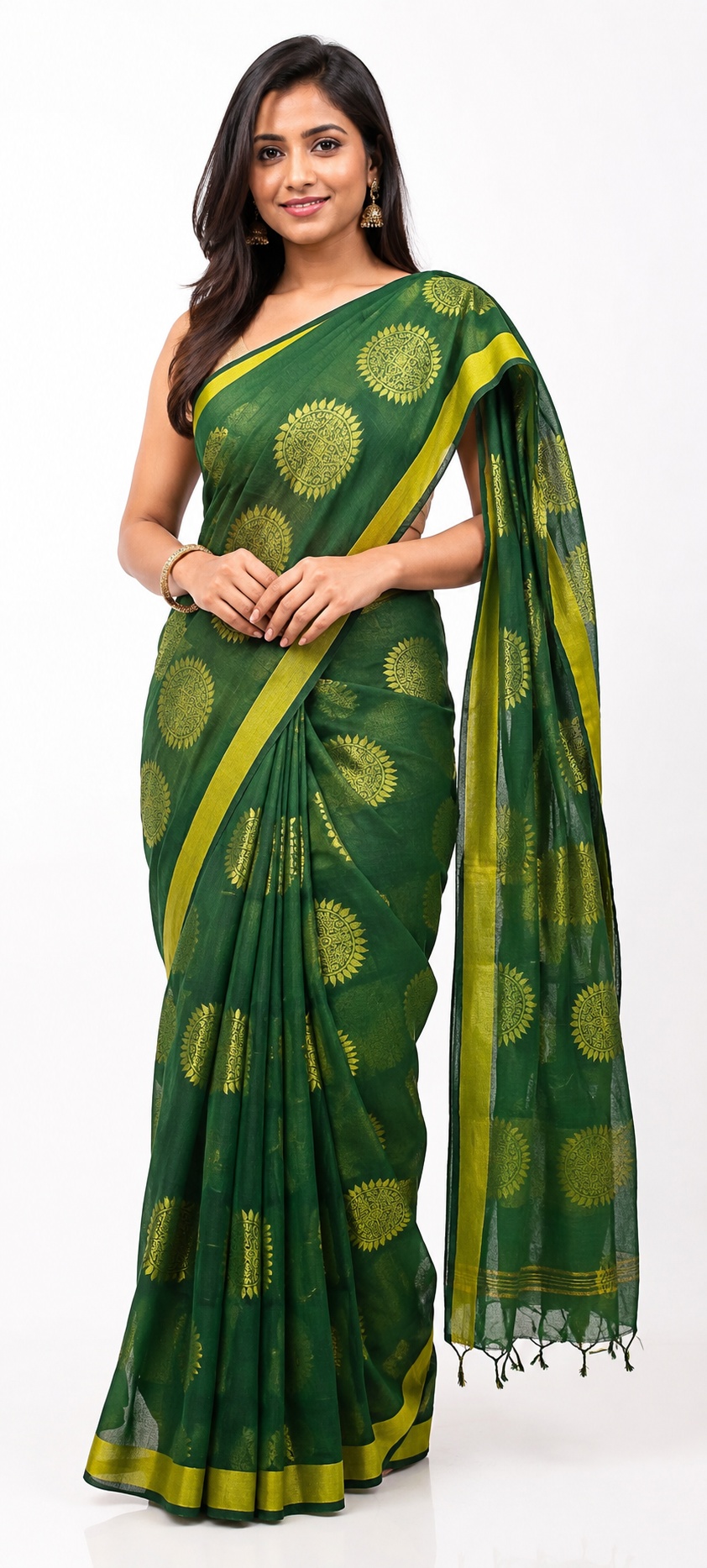 Chakra Golden Zari Handloom saree