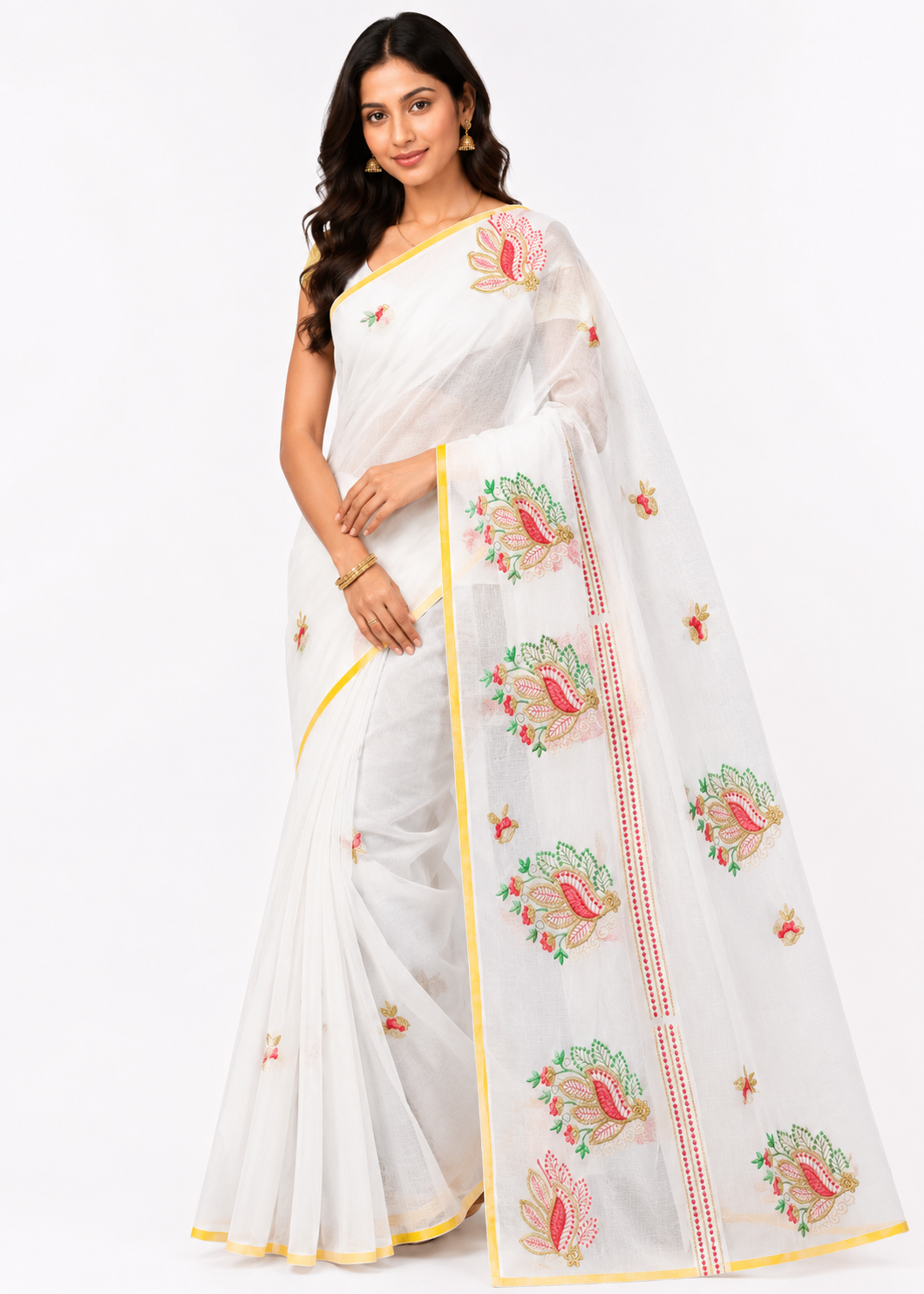Embroidered Handloom Saree