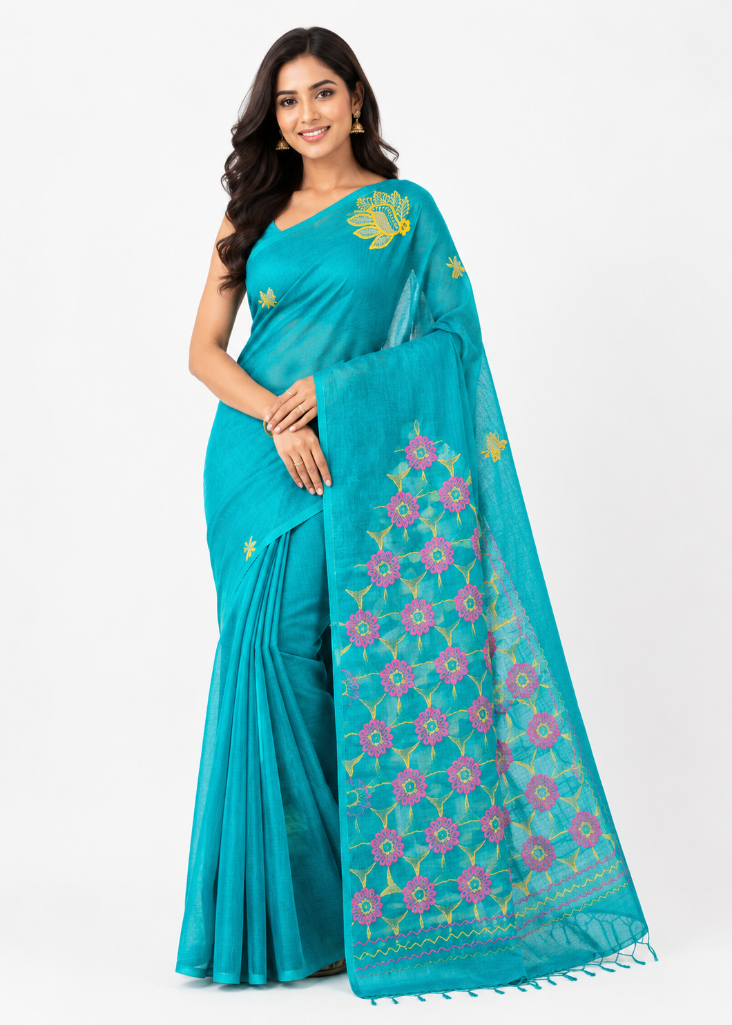 Embroidered Handloom Saree
