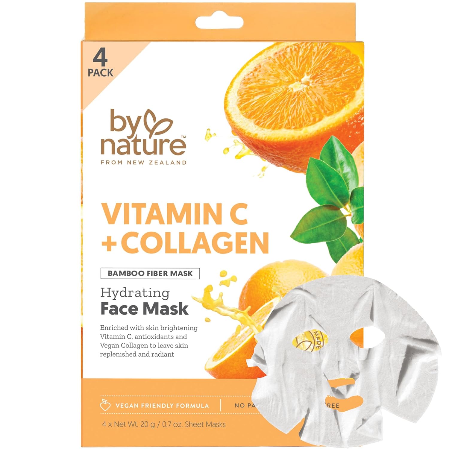 By Nature Hydrating Face Masks with Vitamin C +