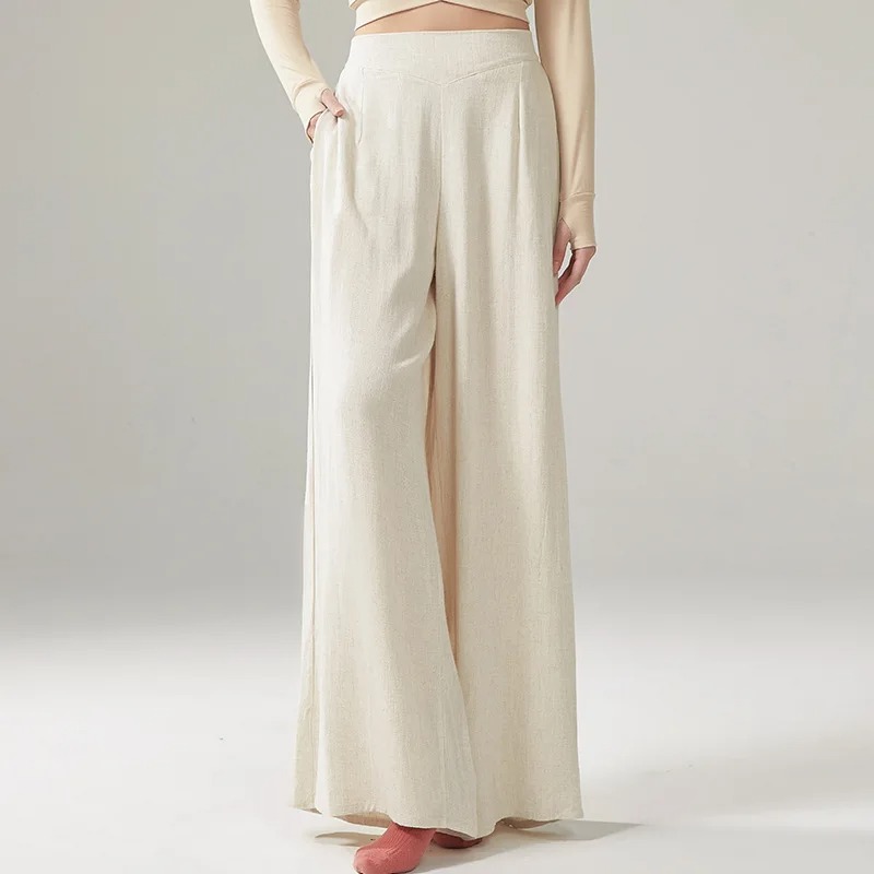 Pantalon large en lin