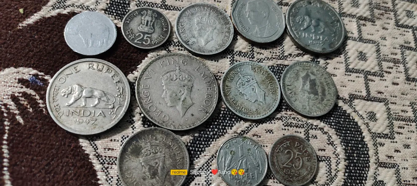 Vintage Indian and British Coins Collection