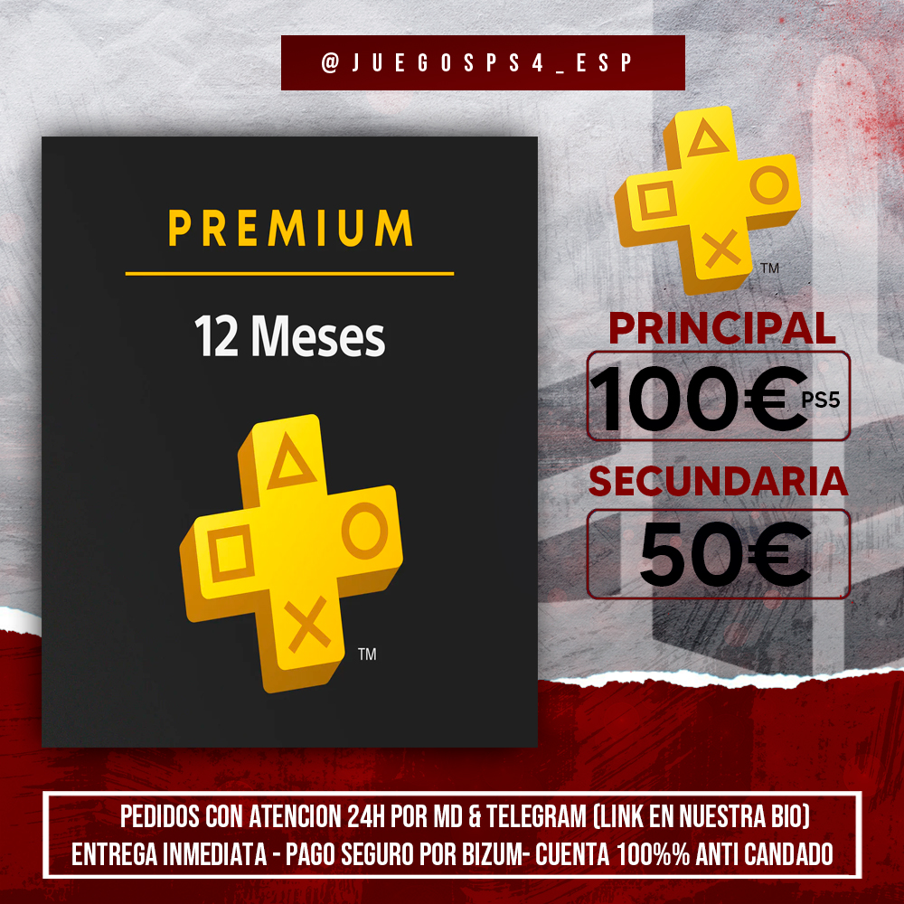 PlayStation Plus Premium 12 Meses PS5 o PS4