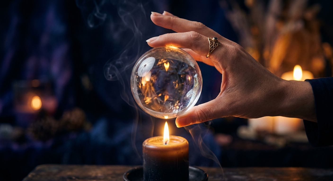 Séance de divination aux cristaux