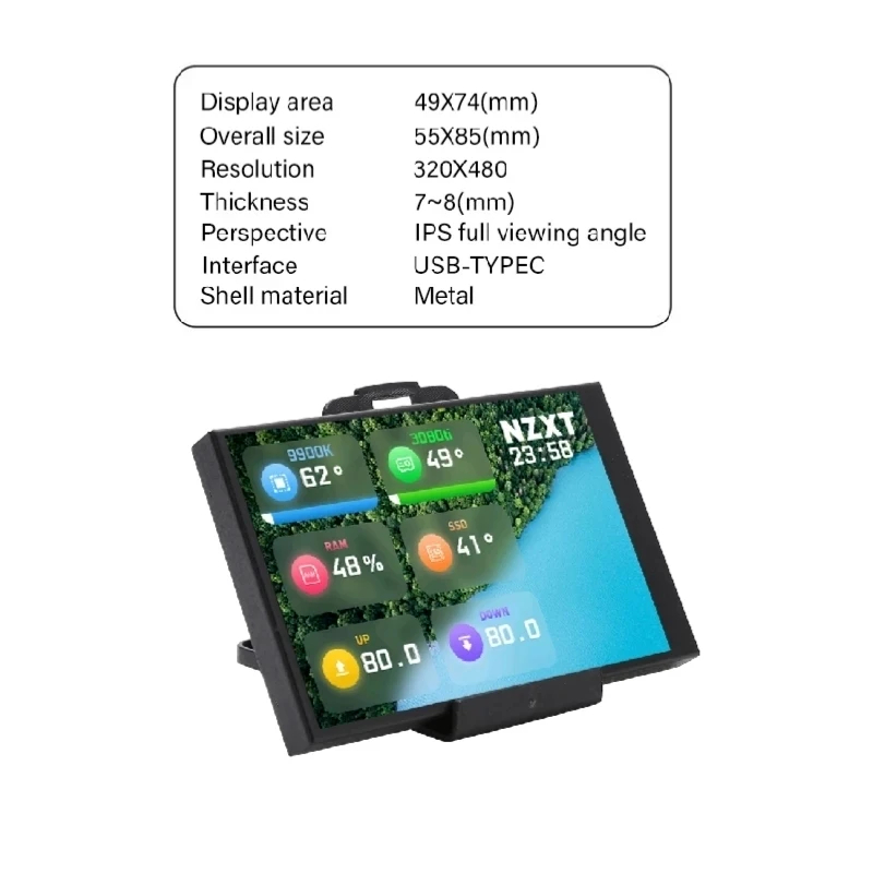 3.5 Inch IPS TYPE-C Secondary Screen Computer CPU GPU RAM HDD Display USB AIDA64