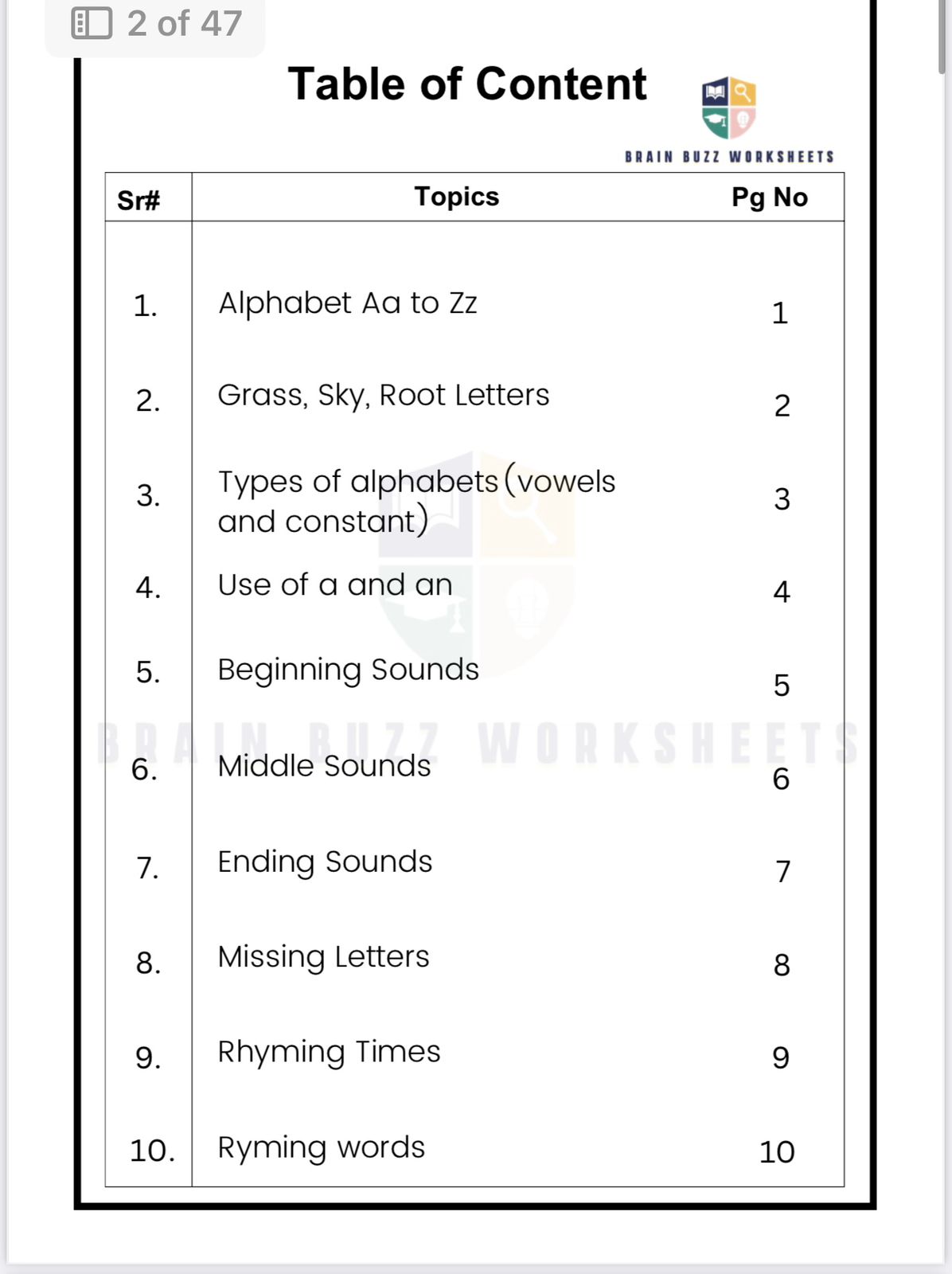 English Admission Test Preparation Worksheet