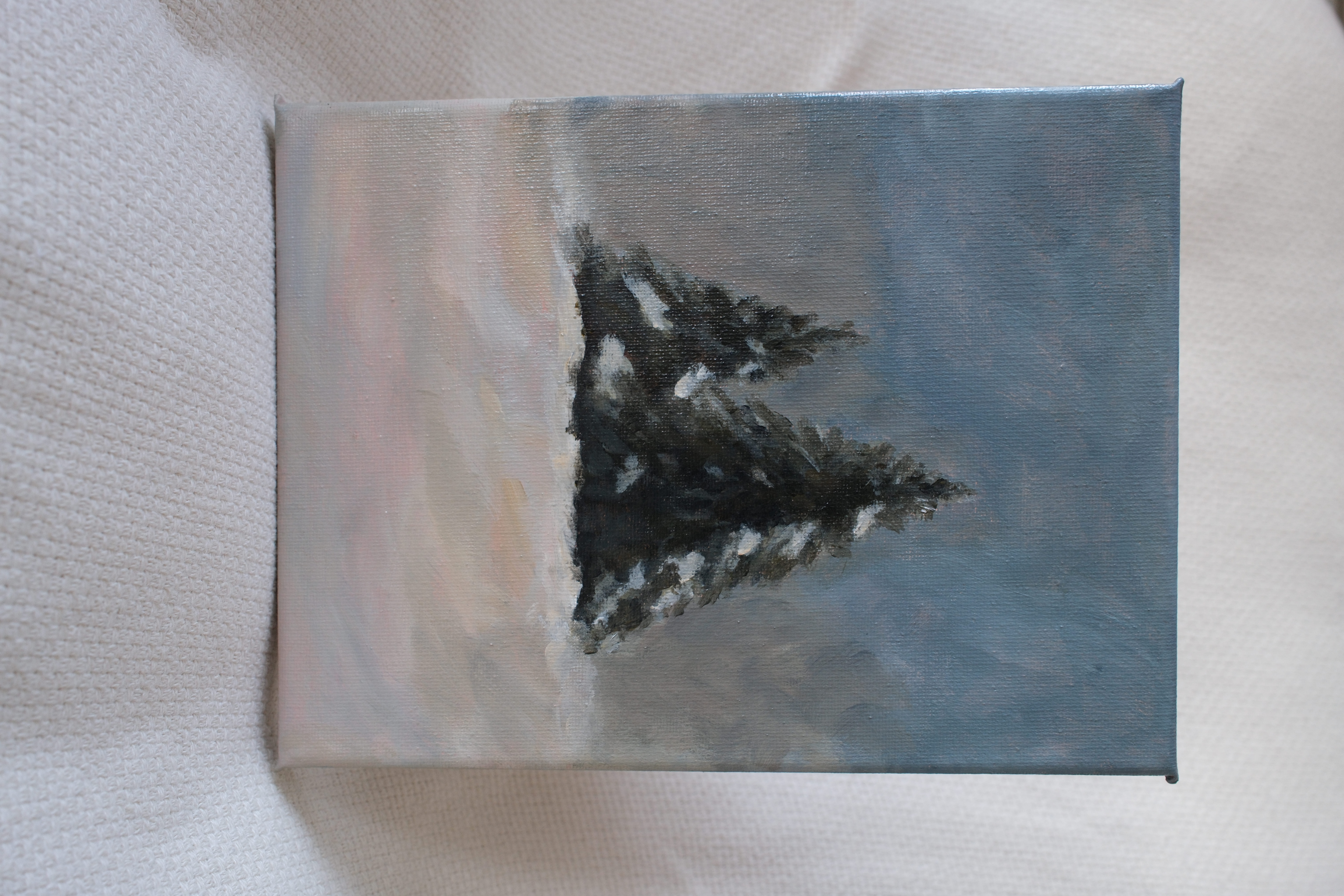 Snowy Pine Trees Painting