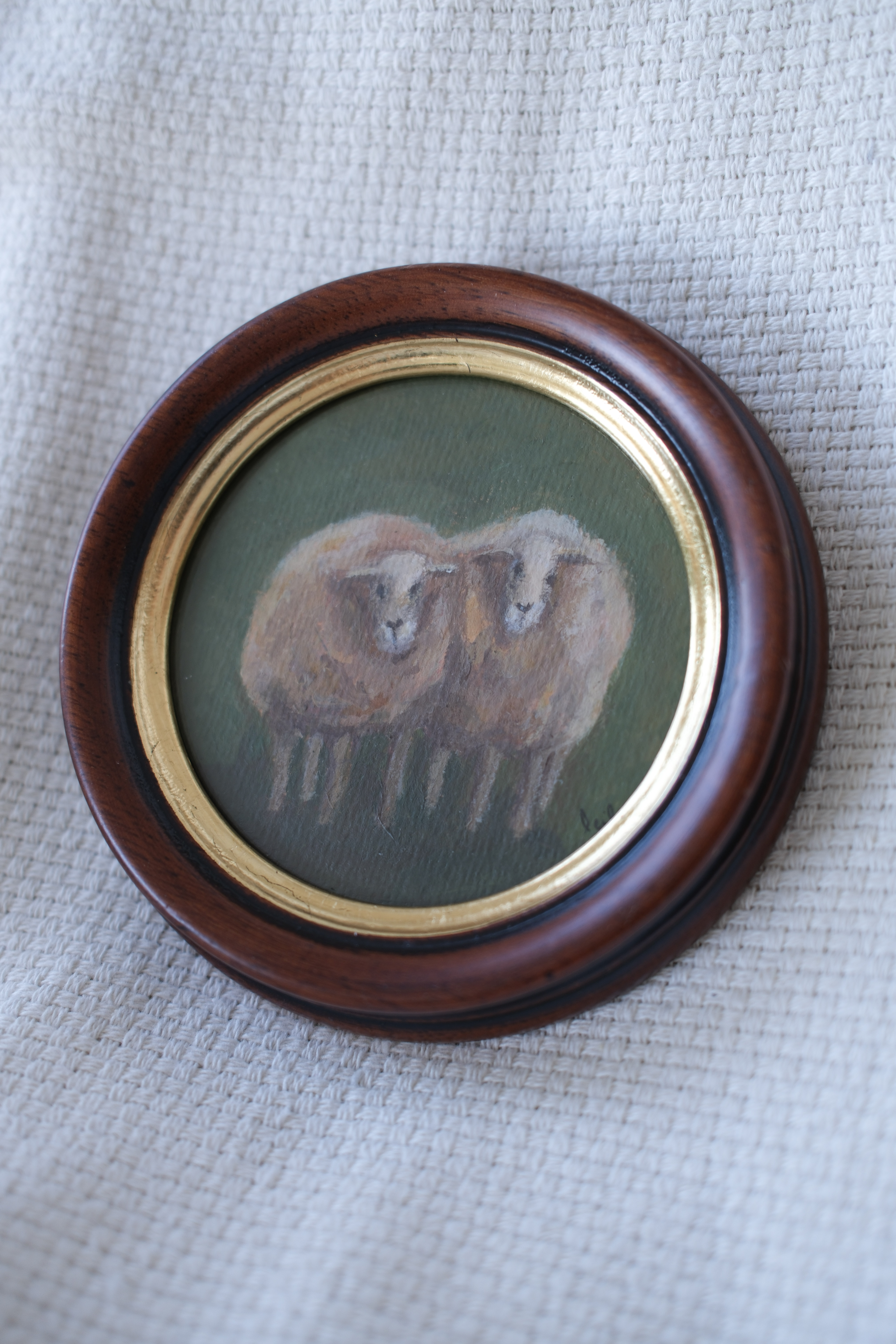 Vintage Sheep Painting
