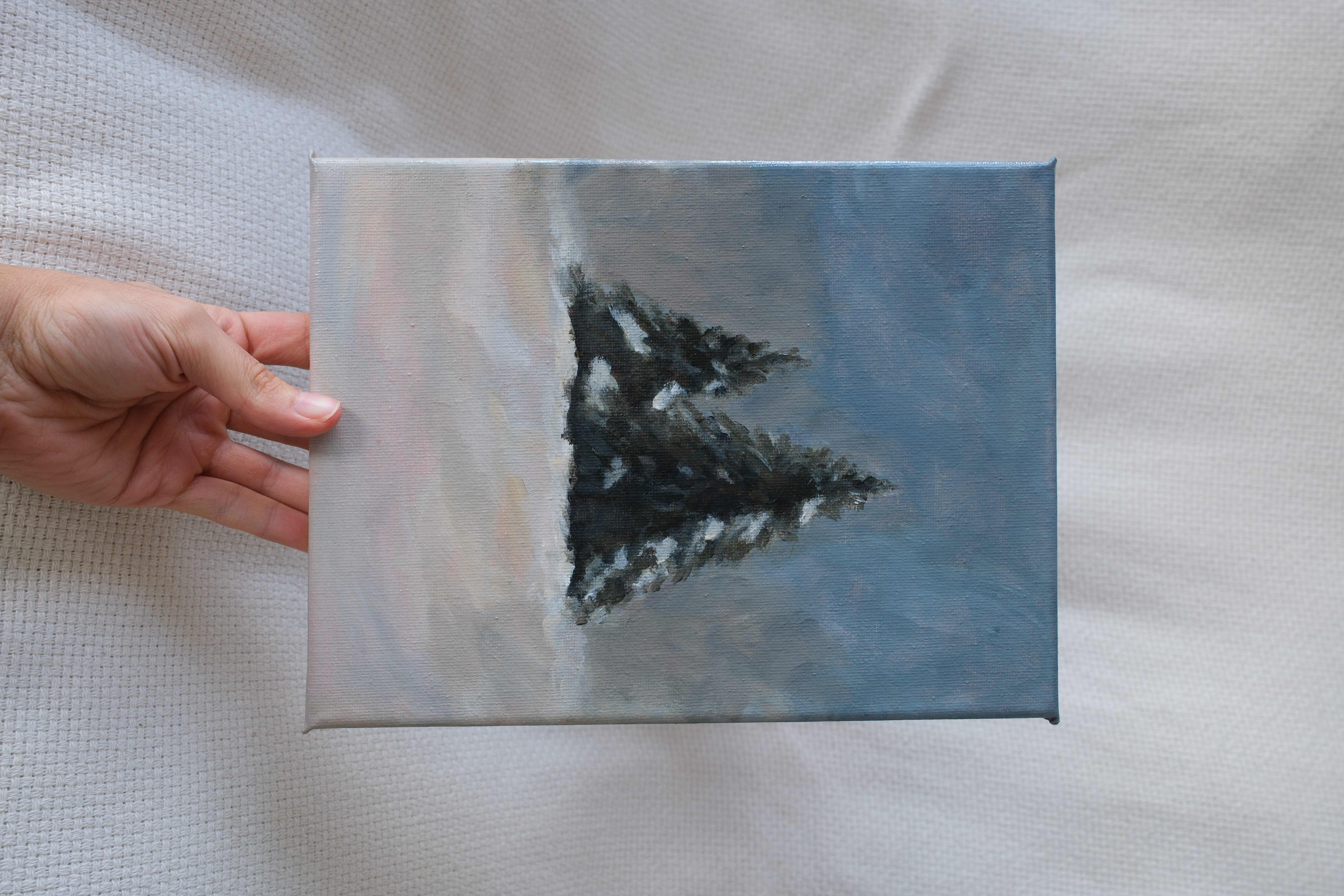 Snowy Pine Trees Painting