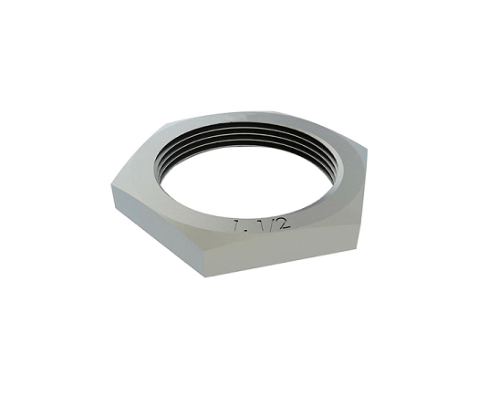 Arruela fundida em alumínio, ferro ou aço.