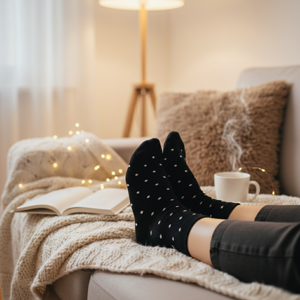 Black Polka Dot Socks