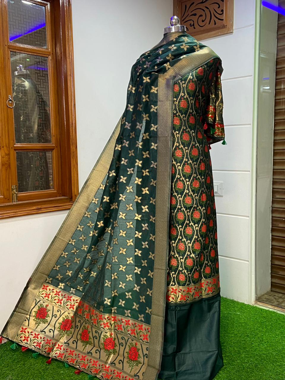 Elegant Banarasi Silk Suit Set