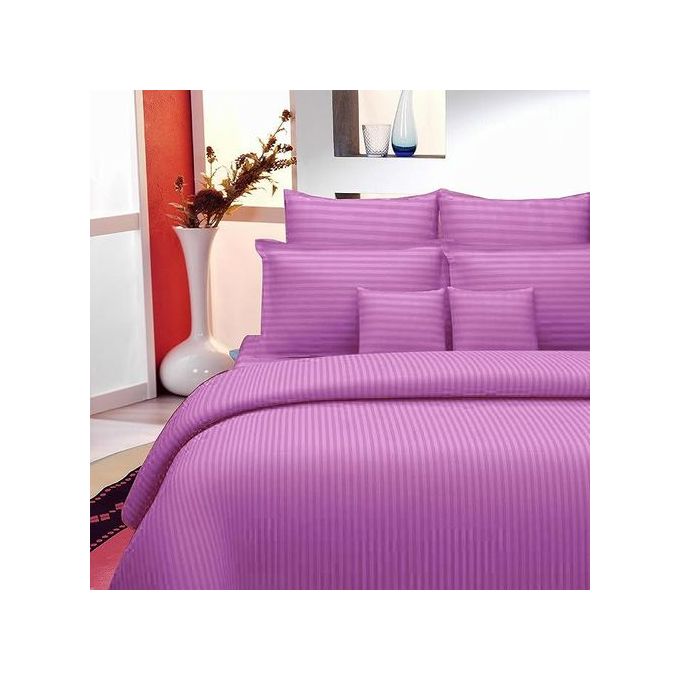 Parure de lit double Grace Foam 5*6 (152 x 188 cm) en coton, 4 pièces - 2 draps et 2 taies d'oreiller - Violet