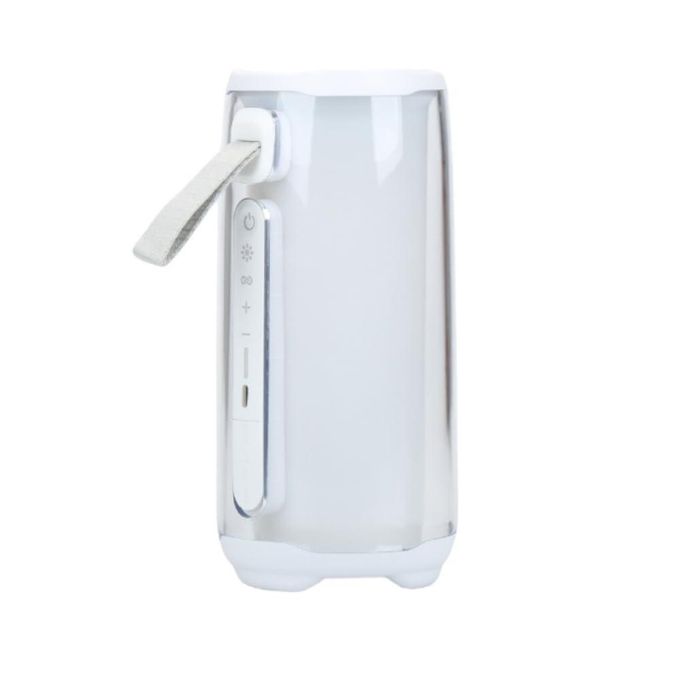 Enceinte sans fil portable XLT, avec éclairage multicolore à 360°, son surround, idéale pour le sport, la plage et les voyages en extérieur - Blanche