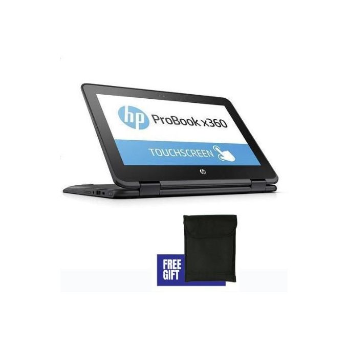 Ordinateur portable HP ProBook G1 reconditionné, écran tactile X360, processeur Intel/Celeron, 4 Go de RAM, SSD de 128 Go, écran de 11,6 pouces, pochette incluse - gris