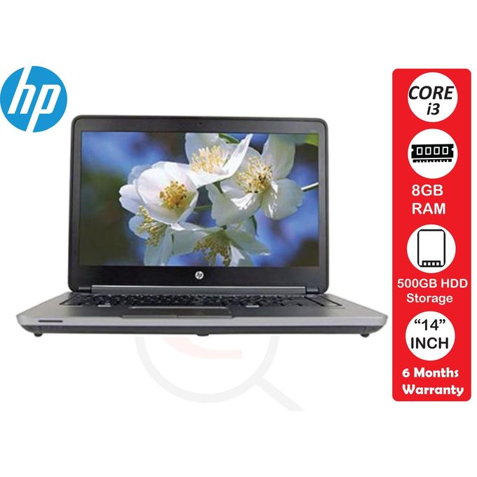Ordinateur portable HP ProBook 640 reconditionné, processeur Intel Core i3, 8 Go de RAM, disque dur de 500 Go, écran de 14 pouces - Noir