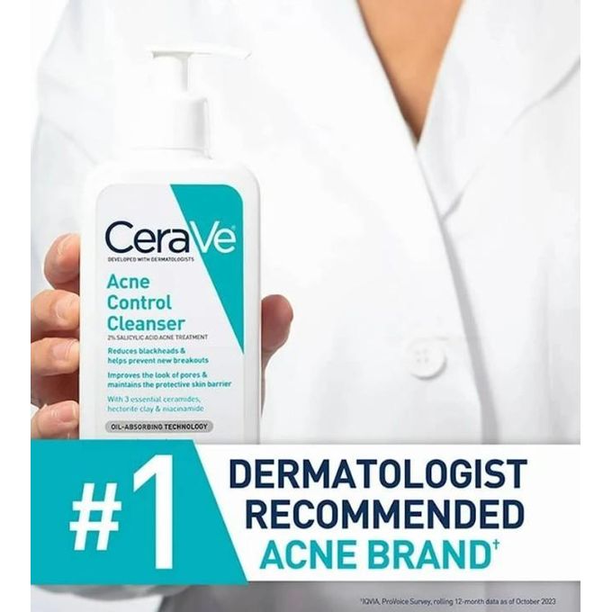 Nettoyant moussant CeraVe à l'acide salicylique contre l'acné et les points noirs - 236 ml