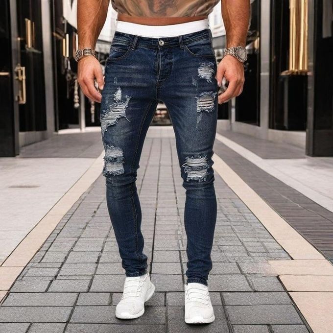 Jean stretch fin Berrykey pour homme, coupe slim, jambe droite tendance, pantalon long