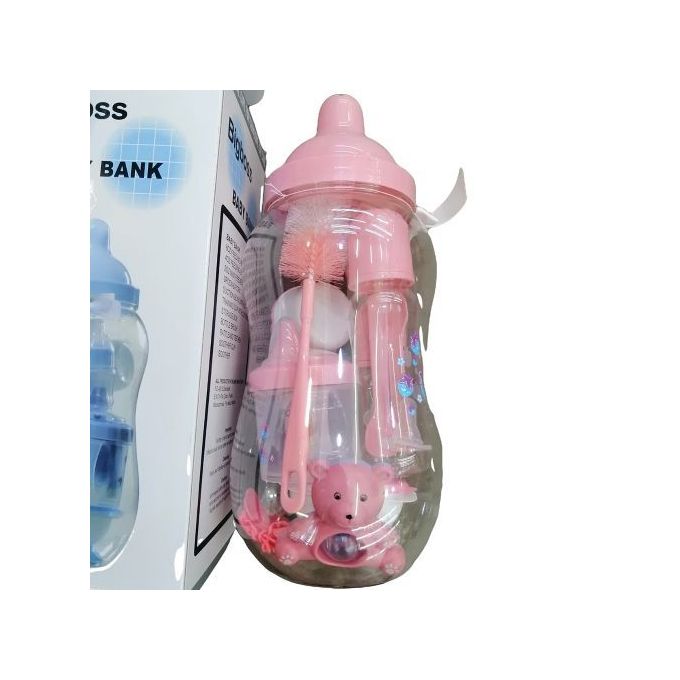 Coffret cadeau de biberons Big Boss 13 en 1 pour l'alimentation des bébés - Rose.