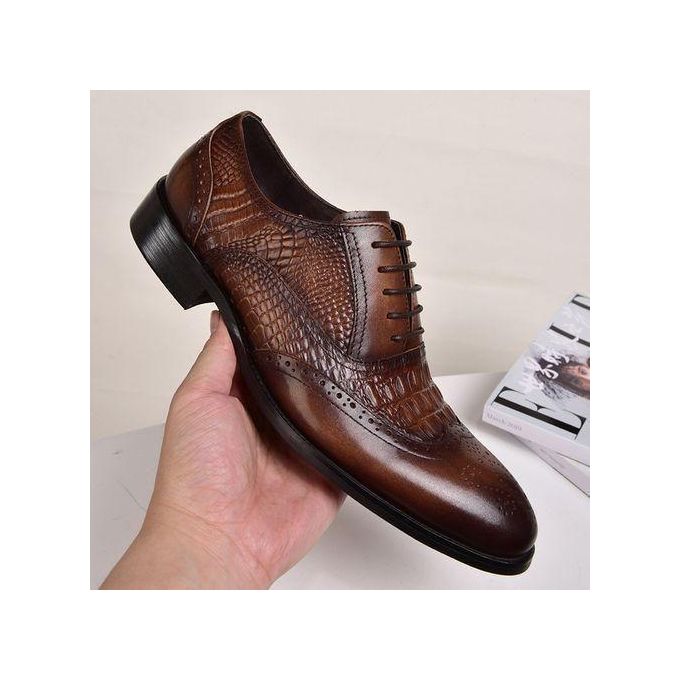 Chaussures homme Banagat Oxford, mocassins habillés pour mariage ou affaires, style vintage marron