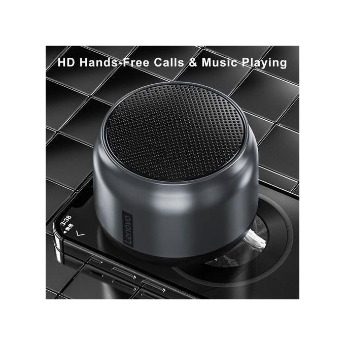 Enceinte portable sans fil Lenovo K3 Bluetooth 5.0 avec basses 3D - Noir