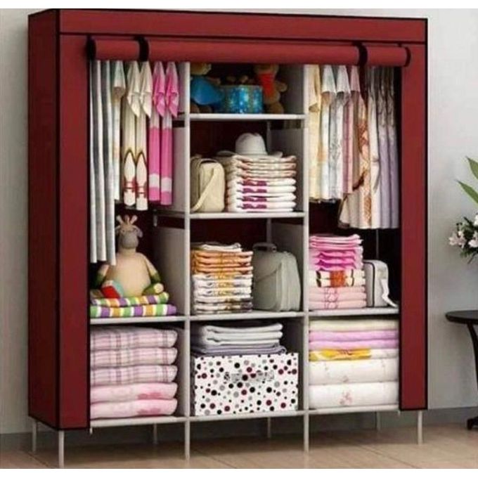 Armoire à trois colonnes, couleur unie, multi-usage - grise