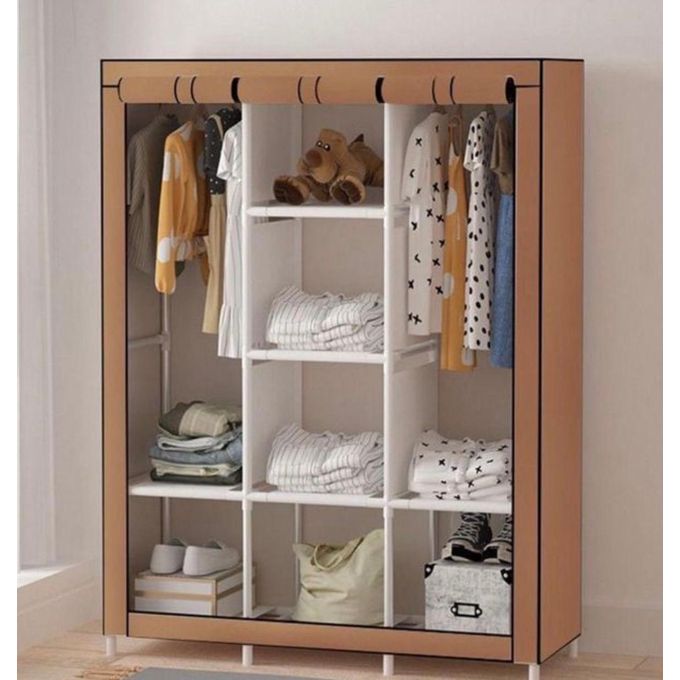 Armoire à trois colonnes, couleur unie, multi-usage - grise