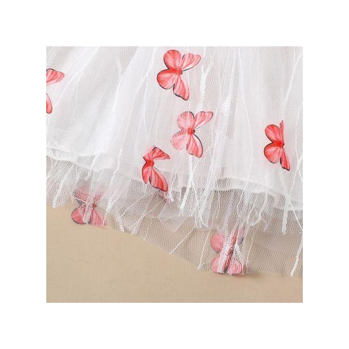 Robe Catpapa sans manches à volants et papillon en maille pour enfants de 1 à 5 ans