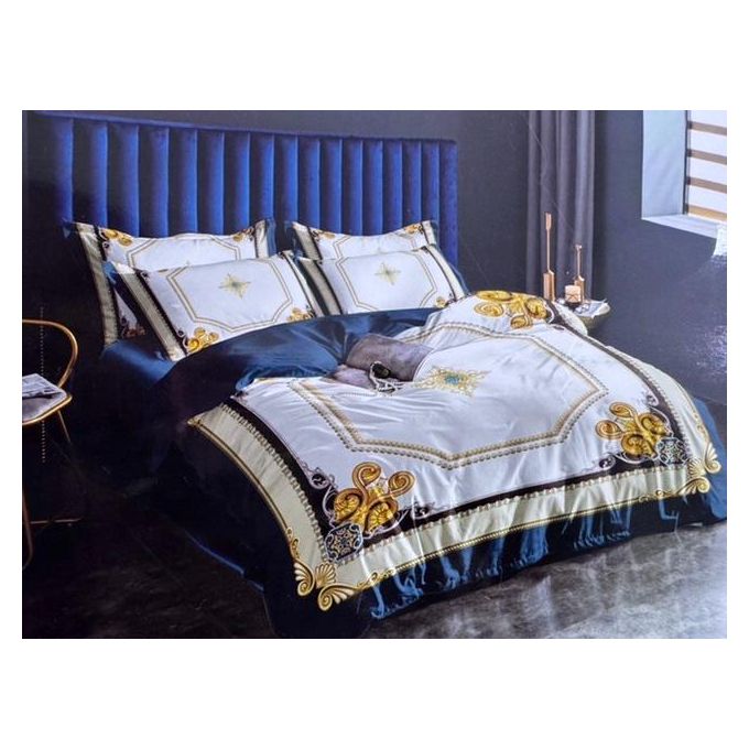 Ensemble de couette 14 pièces comprenant : 2 taies d’oreiller, 2 coussins, 2 draps (dont 1 drap-housse), 4 sandales de chambre, 1 oreiller cervical, 2 coussins, 1 couette et 2 rideaux.