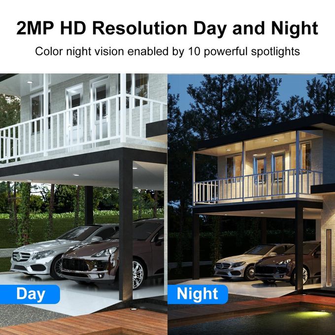 Caméra intelligente XLT 4G HD 1080p pour extérieur/intérieur, sans fil, Wi-Fi, compatible avec Alexa et l'Assistant Google/l'application Smart Life pour audio bidirectionnel, suivi automatique, vision nocturne, étanche IP66