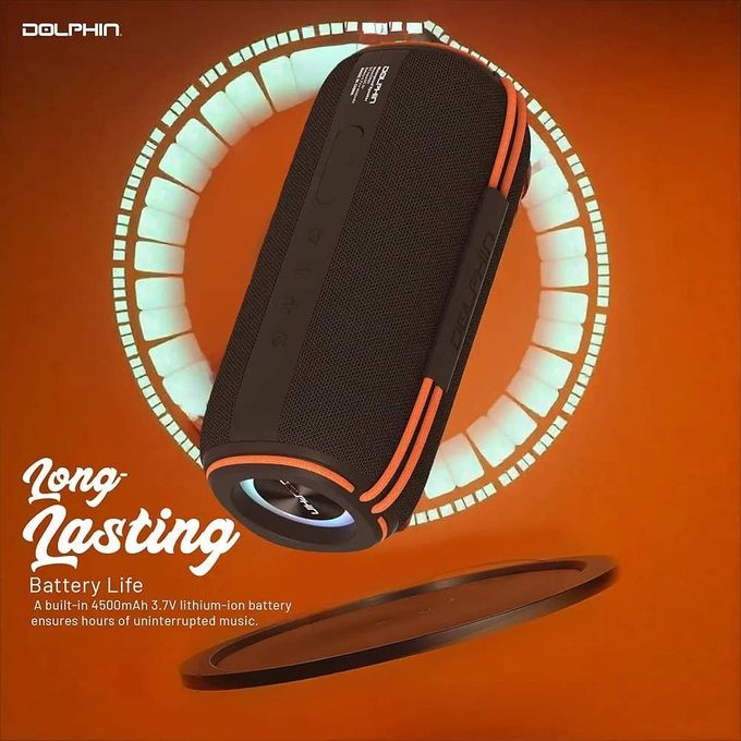 Enceinte étanche AG580 avec une puissance audio de 15 watts, lecteur de carte TF, port USB, Bluetooth, radio FM et autonomie de 6 heures - Multicolore