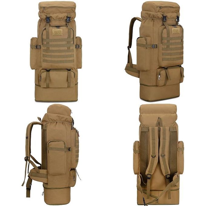 Sac à dos tactique, sac à dos de camping et de randonnée grande capacité 85L