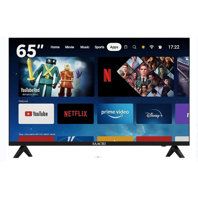 Saachi 65 Inch 4K Ultra HD Smart LED 65DVBT2 LED Tv - Black (2YR WRNTY)