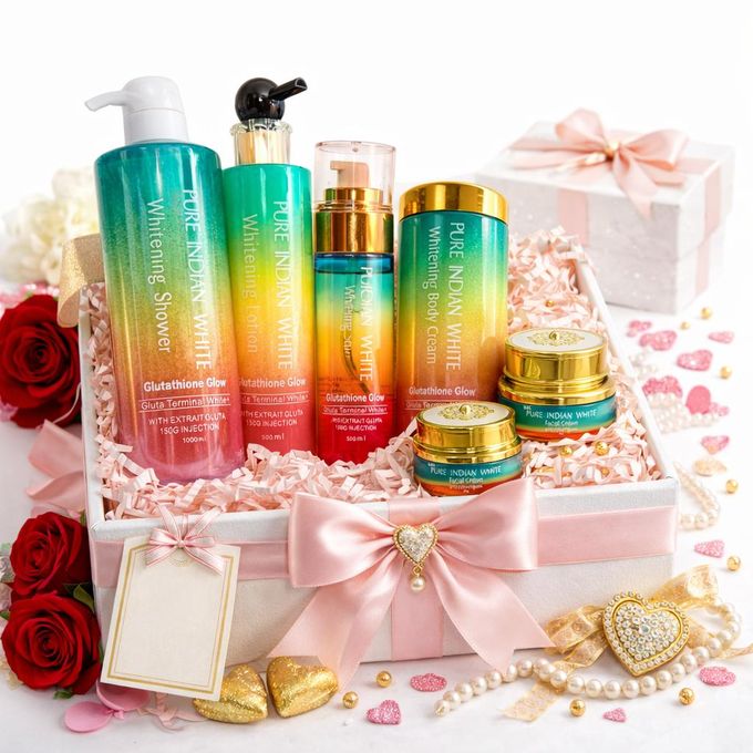 Coffret cadeau Saint-Valentin Pure Indian White « Glutathione Glow » - 5 pièces
