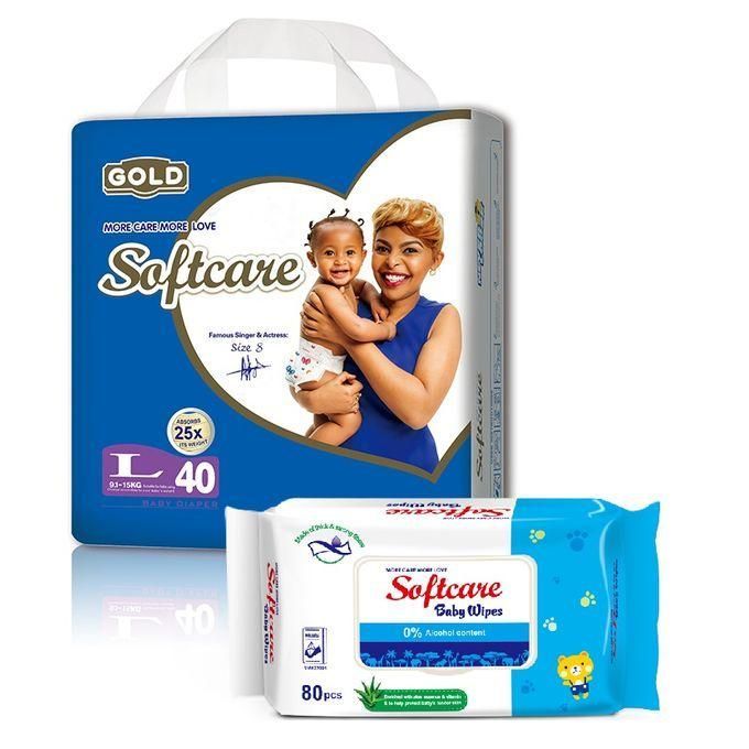Culottes Softcare High Count L, lot de 40, lingettes offertes