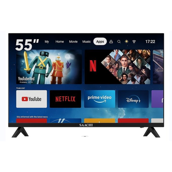 Téléviseur intelligent LED 4K Ultra HD Saachi 55 pouces 55DVBT2 - Noir