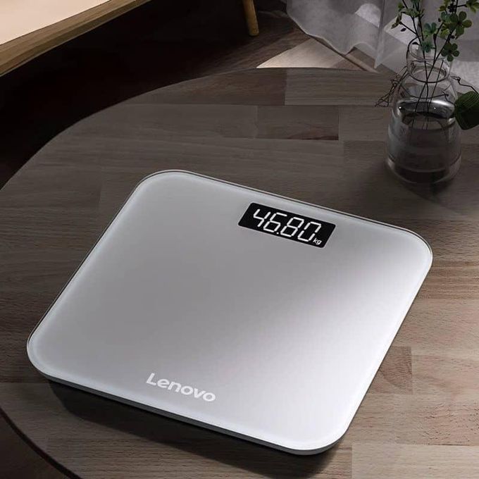 Balance connectée Lenovo – Analyseur de masse grasse avec écran LED et chargement USB – Noire