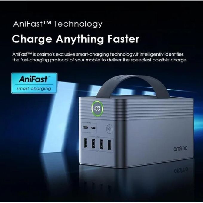 Oraimo PowerBox 5 sorties haute capacité 60 000 mAh 22,5 W, batterie externe