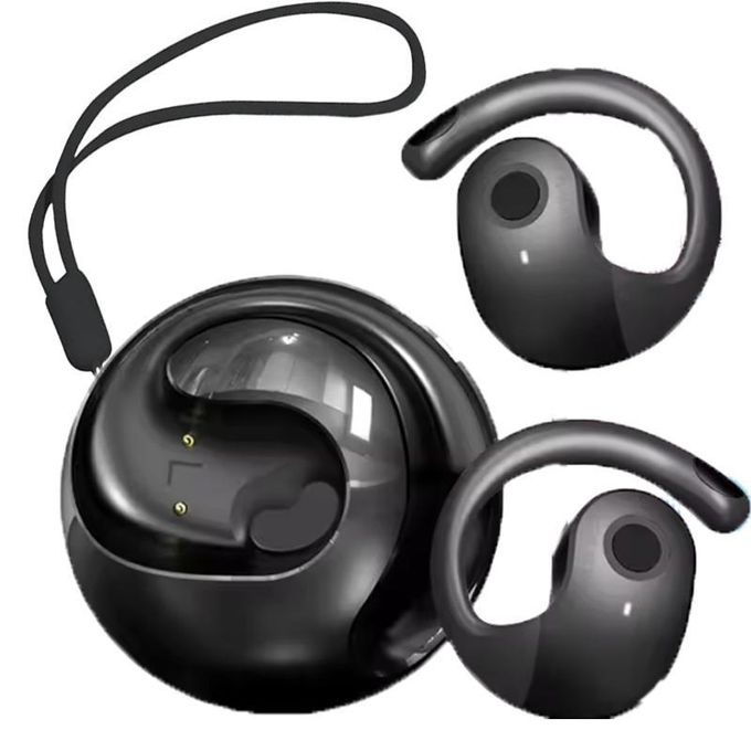 Écouteurs sans fil Bluetooth à crochet d'oreille avec son stéréo HiFi, casque audio sport à commandes tactiles