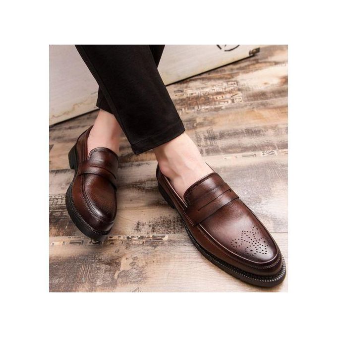 Chaussures Oxford Banagat pour homme, chaussures plates habillées, mocassins, style italien, marron officiel