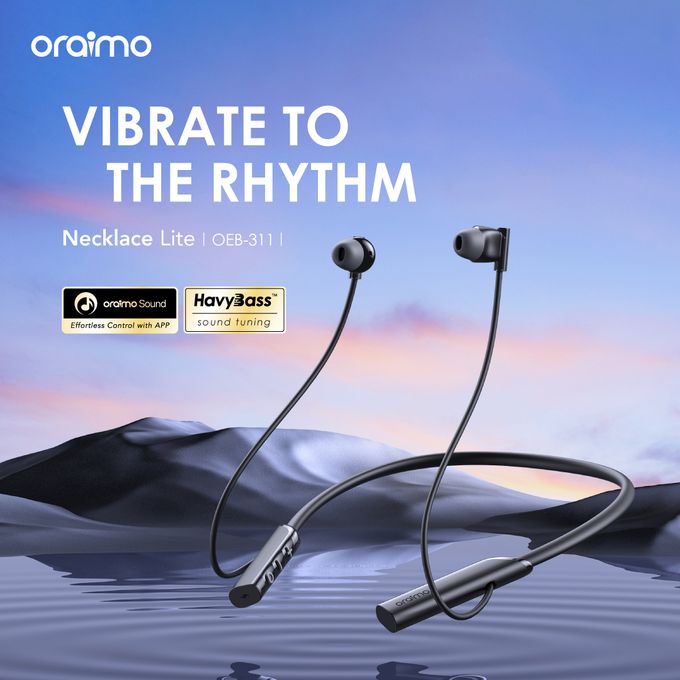 Oraimo Necklace Lite Call Vibration Wireless Headphones Black