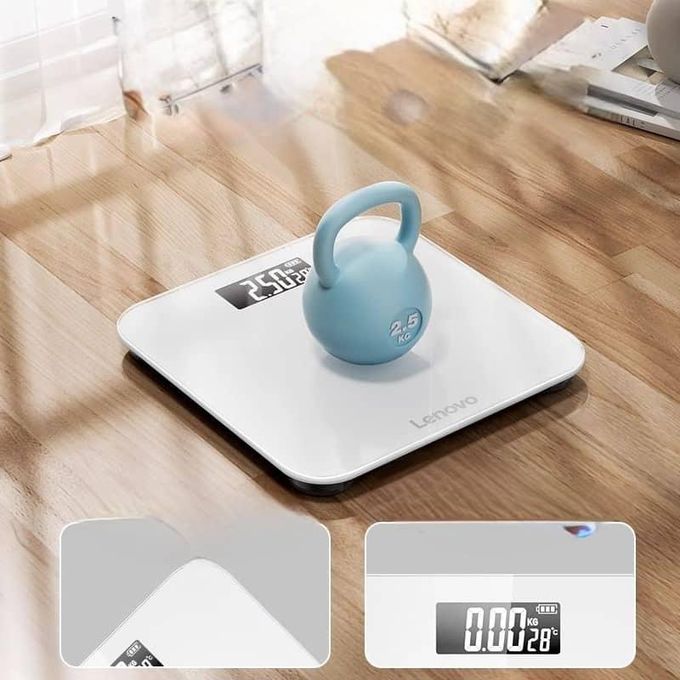 Balance connectée Lenovo – Analyseur de masse grasse avec écran LED et chargement USB – Noire